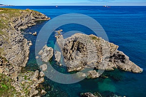 Cantabric sea steep coastline photo