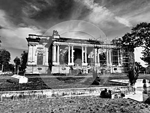 Cantacuzino Palace, FloreÈ™ti, Romania - dramatic black&white tone