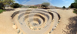 Cantalloc Aqueduct in Nazca, spiral or circle aqueducts