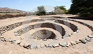 Cantalloc Aqueduct in Nazca, spiral or circle aqueducts