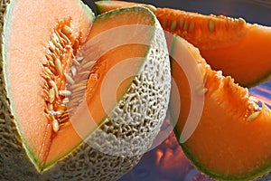 Cantaloupe -- cut with slices