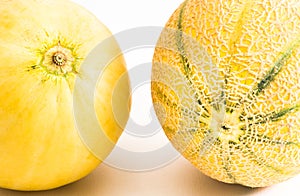 Cantaloupe and Honeydew Melons close up