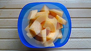 Cantaloupe melon fruit bowl