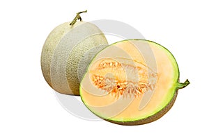 Cantaloupe melon isolated on white