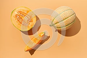 Cantaloupe melon slices for dessert