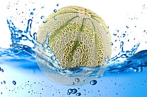 Cantaloupe melon splash