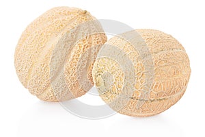 Cantaloupe melons on white