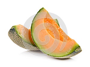 Cantalupe melon on white background
