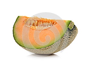 cantalupe melon on white background