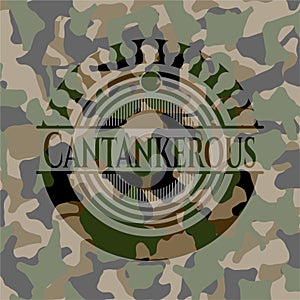 Cantankerous camo emblem. Vector Illustration. Detailed