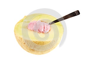 Cantelope melon on white