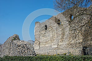 Canterbury Castle and city wall.