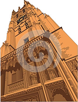 Canterbury Cathedral Vector Illustration