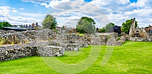 Ruins of St Augustine's Abbey in Canterbury, Kent, UK