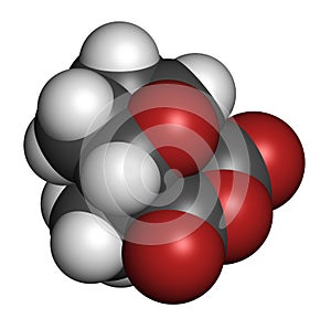 Cantharidin blister beetle poison molecule. Secreted by blister beetles, spanish fly, soldier beetles, etc. Atoms are represented