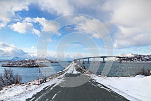 Cantilever bridge in arctic Norway photo
