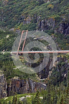 Cantilevered Suspension bridge, White Pass, near Skagway, AK photo