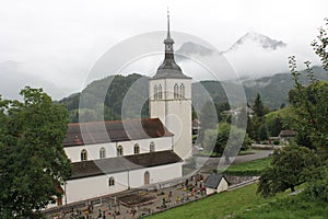 Canton de Fribourg in in Switzerland. Kastel in the mountains of Switzerland. Fribourg