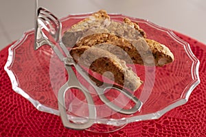 Cantucci, cookies of Lent, Italian tradition. Photographic close-up
