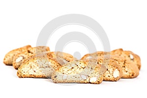 Cantuccini italian biscotti biscuits Isolated object on white