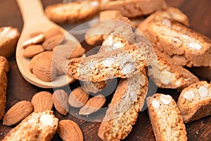 Cantuccini italian cookies with almonds