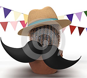 Cantus hat moustache black symbol decoration ornament mexico country national sombrero mayo carnival season greeting cinco