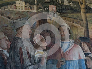 Canvas in Camera degli Sposi From Famous Italian Painter Mantegna inside Ducal Palace in Mantua -Italy