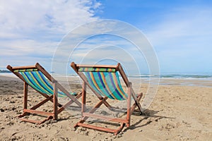 Canvas chair on beach