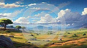 Borderland Adventure: Majestic Landscape With Asante Art Influence photo