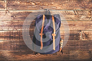 Canvas and leather backpack