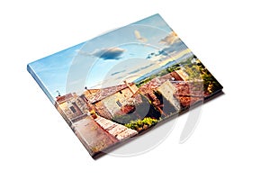 Canvas photo print isolated on white background. Colorful photography with gallery wrap. Photo printed on canvas