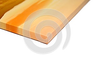 Canvas print isolated on white background. Wrapped canvas, edge, corner, closeup