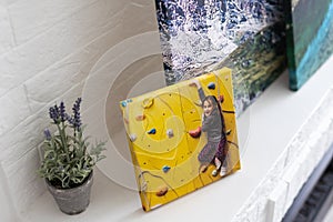 Canvas print. photo with gallery wrap method of canvas stretching on stretcher bar. Sample of stretched color photograph