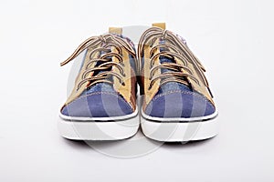 Canvas shoes on white background