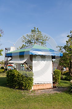 Canvas tent on the lawn