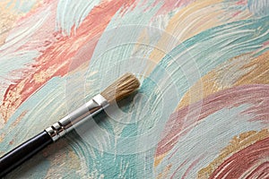 Canvas texture with brush strokes photo