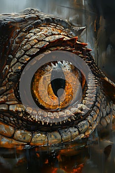 Ámbar ojos a metálico reflexiones misterioso lagarto 