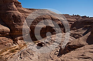 Canyon in archaeological site Madain Saleh Saudi Arabia