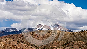 Canyon badlands and colorado rockies lanadscape