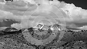 Canyon badlands and colorado rockies lanadscape