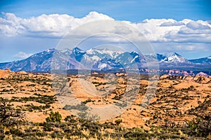 Canyon badlands and colorado rockies lanadscape