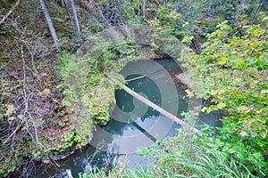 Canyon Breakthrough of River Hornad in Slovak Paradise during autumn