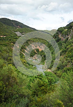 Guadiaro river in the Canyon of the Buitreras near Cortes de la Frontera, Spain photo