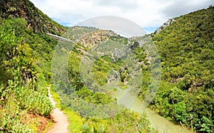 Hiking in the Guadiaro river near the Canyon of the Buitreras -Canon de las Buitreras-, Spain photo