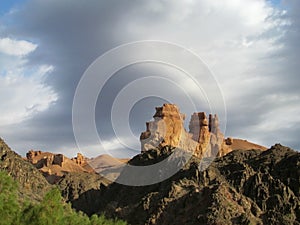 Canyon Charyn (Sharyn) towers in the valley of Castles