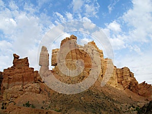 Canyon Charyn (Sharyn) towers in the valley of Castles