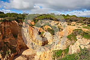 Canyon and cliffs near Praia Joao de Arens beach photo