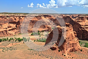 Canyon de Chelly National Monument with Junction Overlook in Southwest Desert Landscape, Arizona