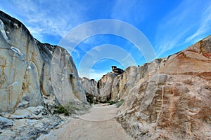 Canyon of decayed granite stone