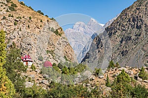 Canyon and high mountains in Tajikistan